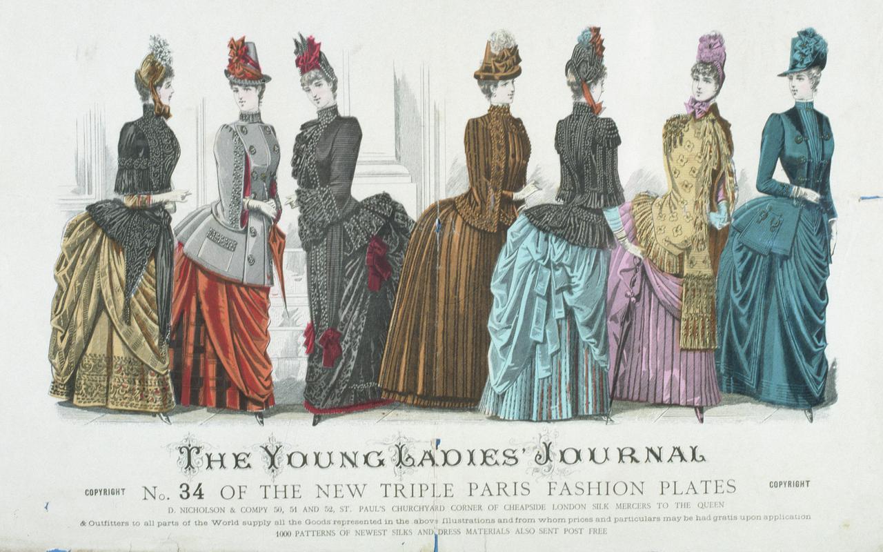 Detail of fashion plate, from &#039;The Young Ladies&#039; Journal&#039;, September 1886