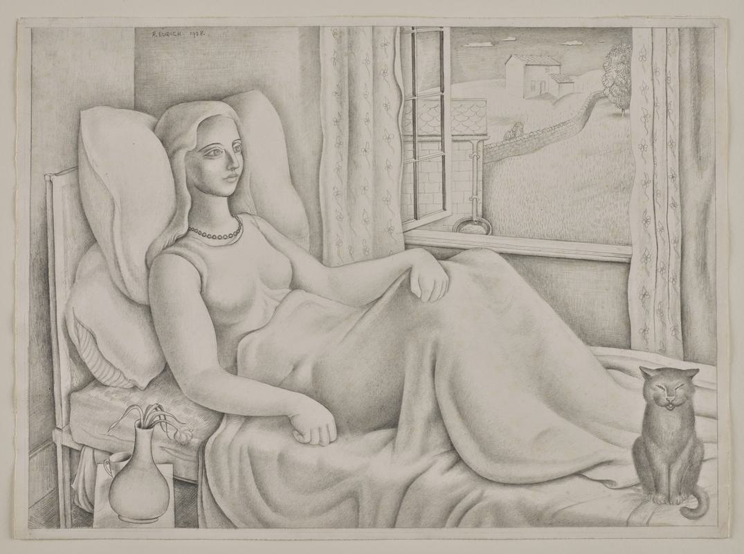 Girl sitting up in bed