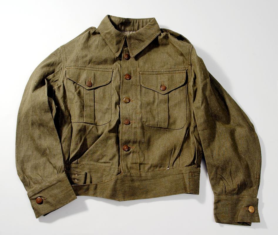 Jacket from a 1940 British Home Guard fatigue uniform - front view