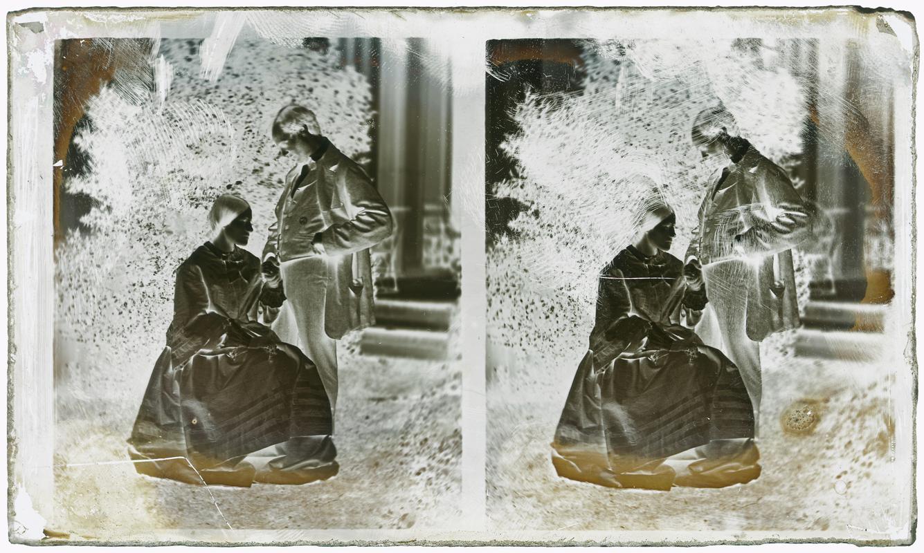 Thereza and Nevil Story Maskelyne, glass neg