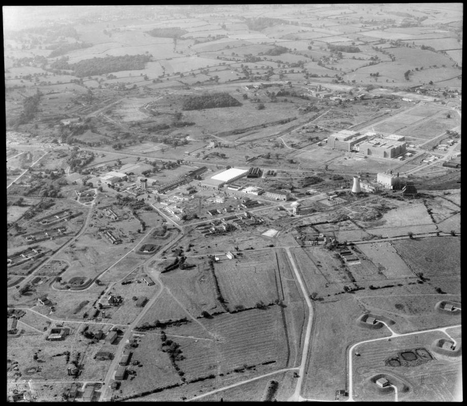 Aerial view of Wrexham trading estate.