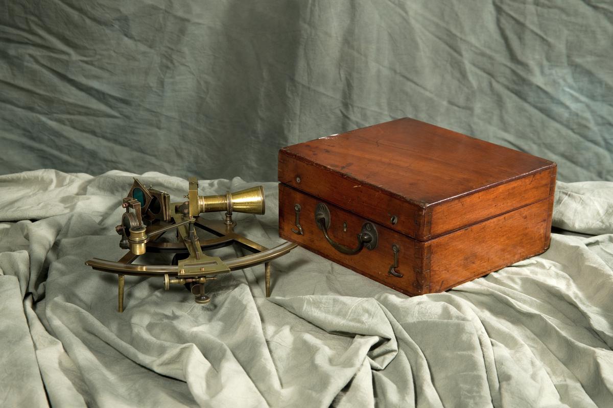 Sextant and wooden case belonging to and used by Captain A.N. Owen
