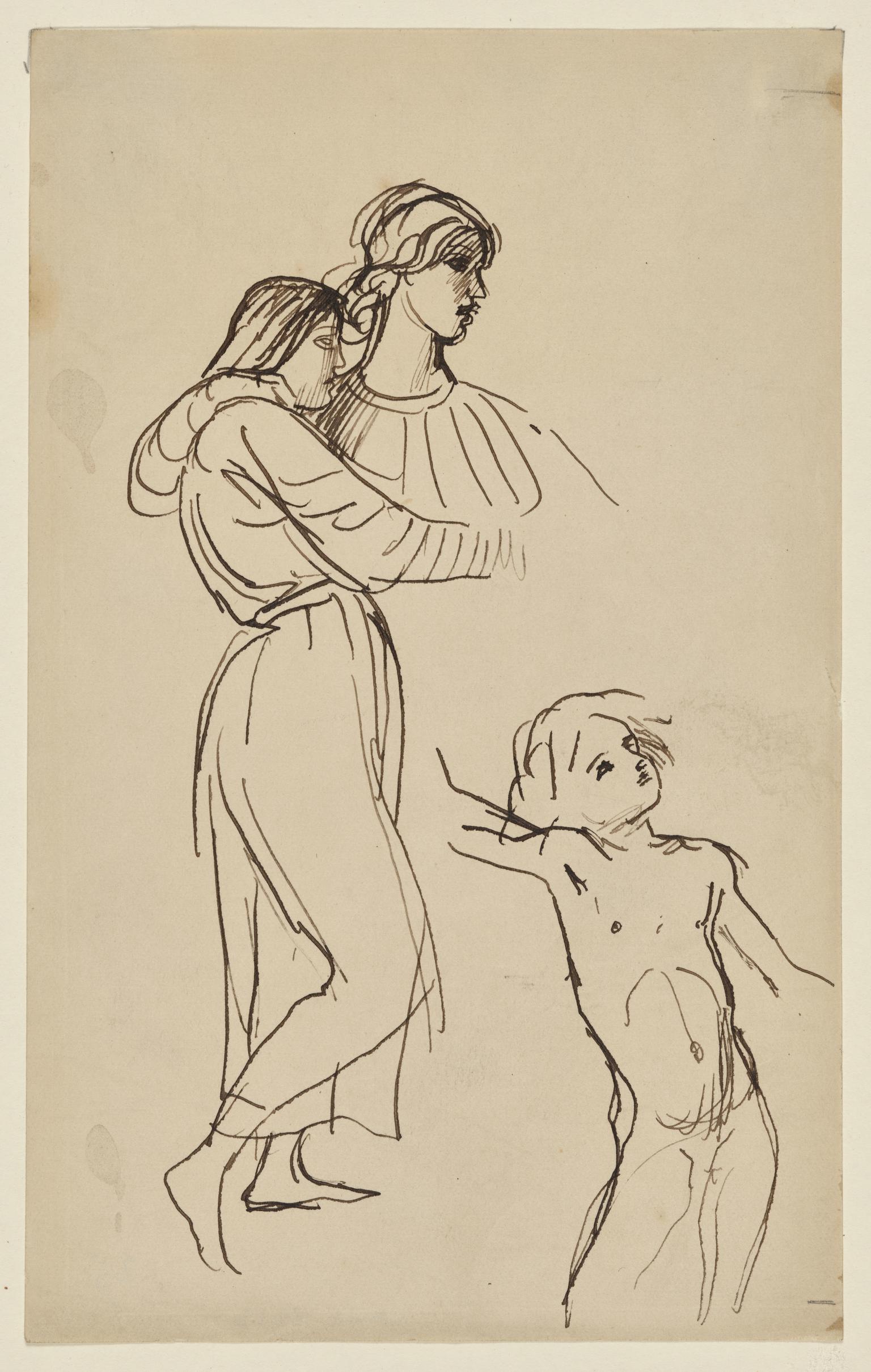 Two Girls and a Boy, Study for The Lyric Fantasy
