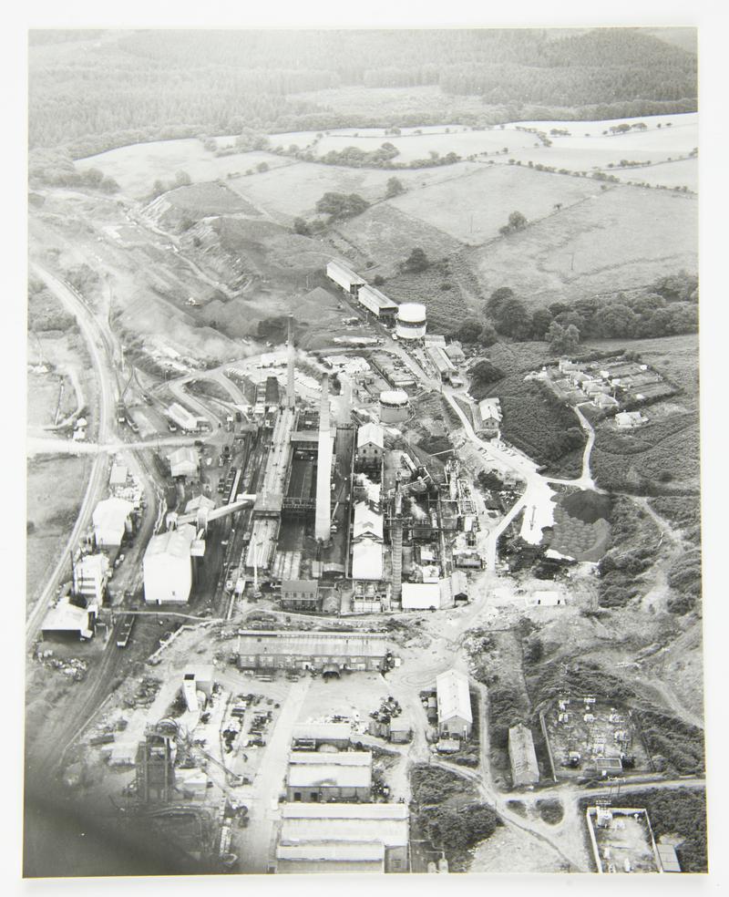 Aerial view Coedely coke works, pre-demolition 1983.