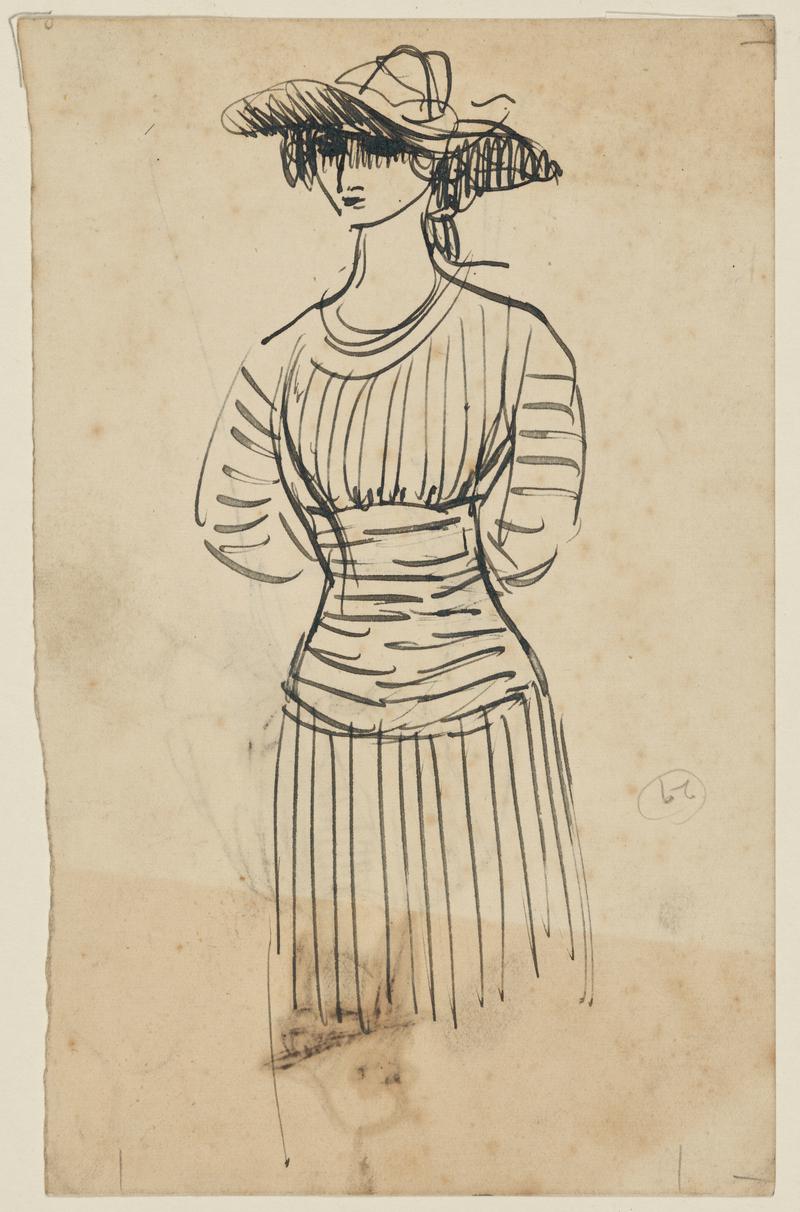 Woman in a Skirt and Hat
