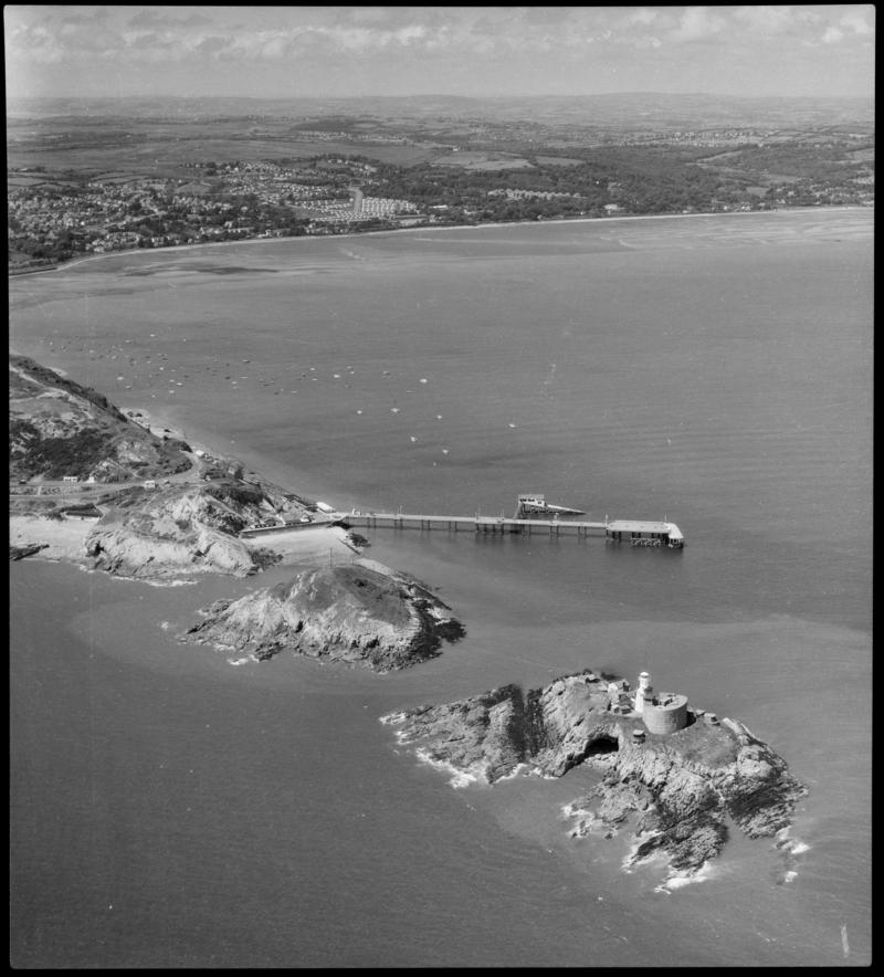 Aerial view of Mumbles Head.