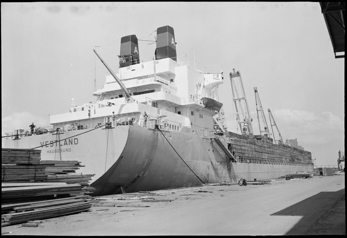 M.V. VESTLAND at Cardiff Docks.