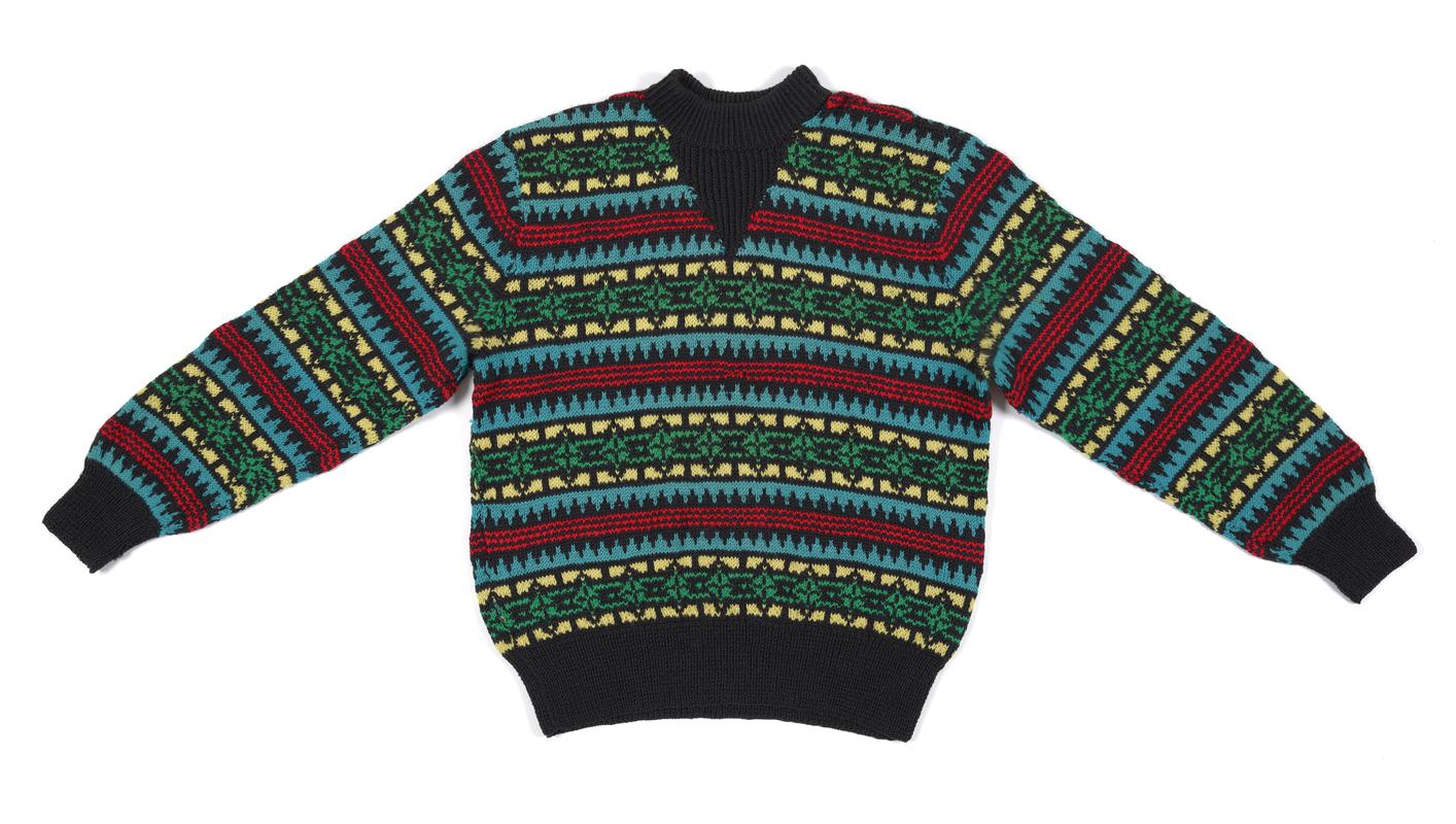 Hand-knitted jumper, about 1957-9