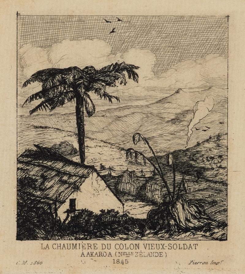La chaumière du Colon Viex-Soldat à Akaroa, 1845