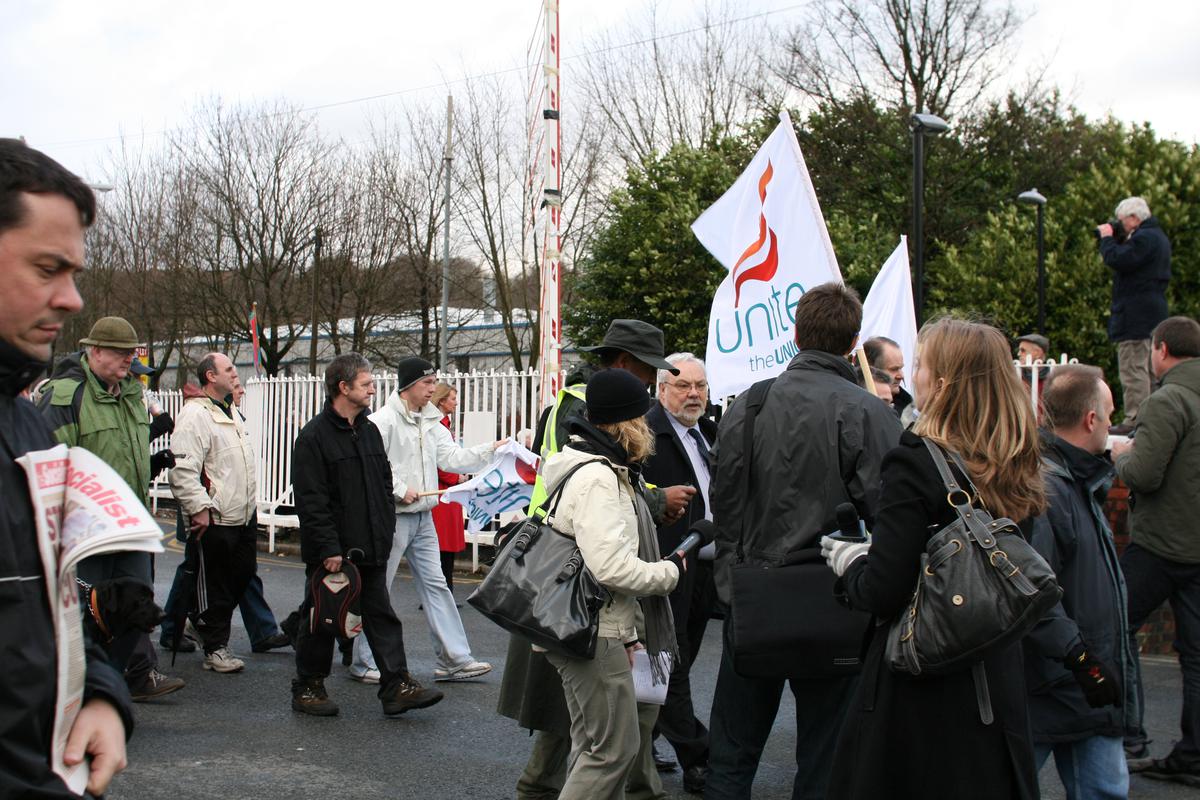Hoover factory march, Merthyr Tydfil, photograph