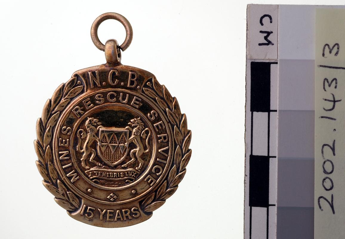 N.C.B. Mines Rescue Service Long Service (15 years) Medal (obverse)