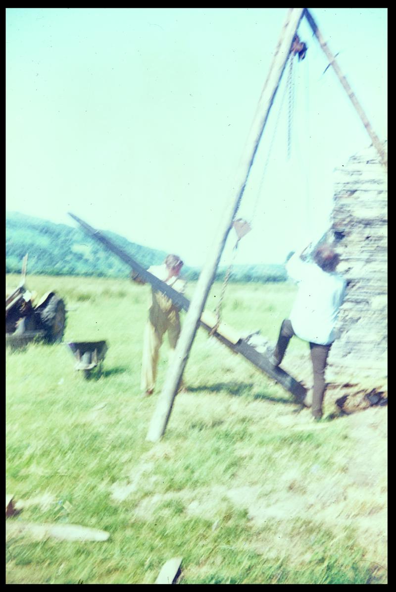 Dismantling Maentwrog Hayshed, 1976.