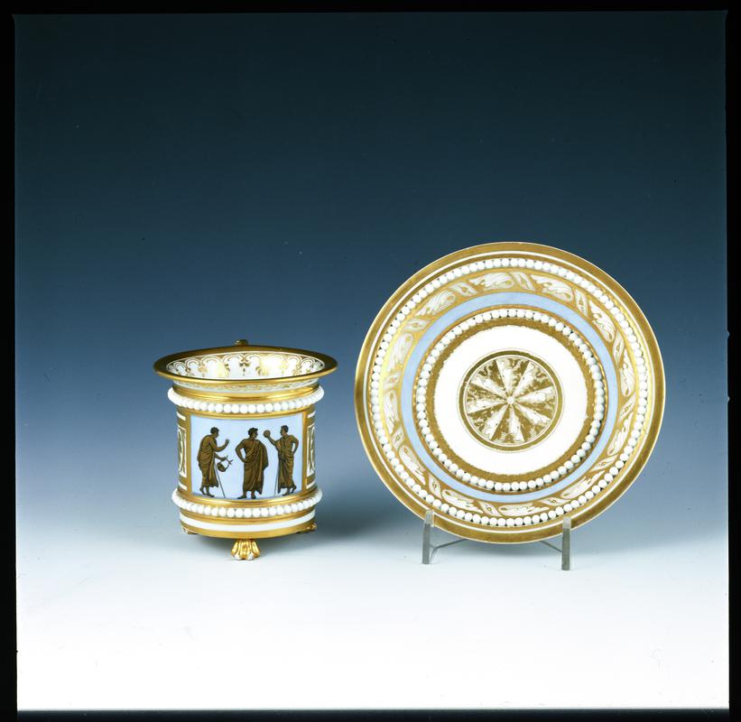 Cabinet cup &amp; saucer, classical figures, c1810-13