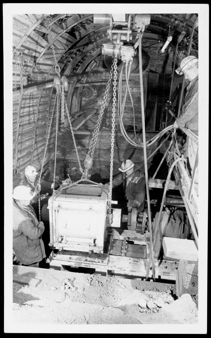 Installing coal blower in Bersham shaft