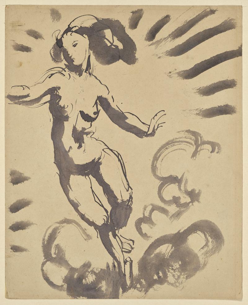 Nude Woman floating in the Air
