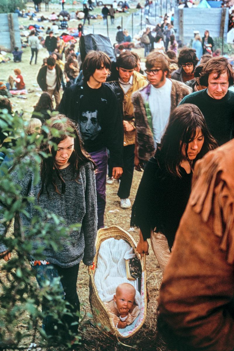 GB. ENGLAND. Isle of Wight Festival. Many Children were brought by their parents and all had plenty of fun or sleep. 1969.