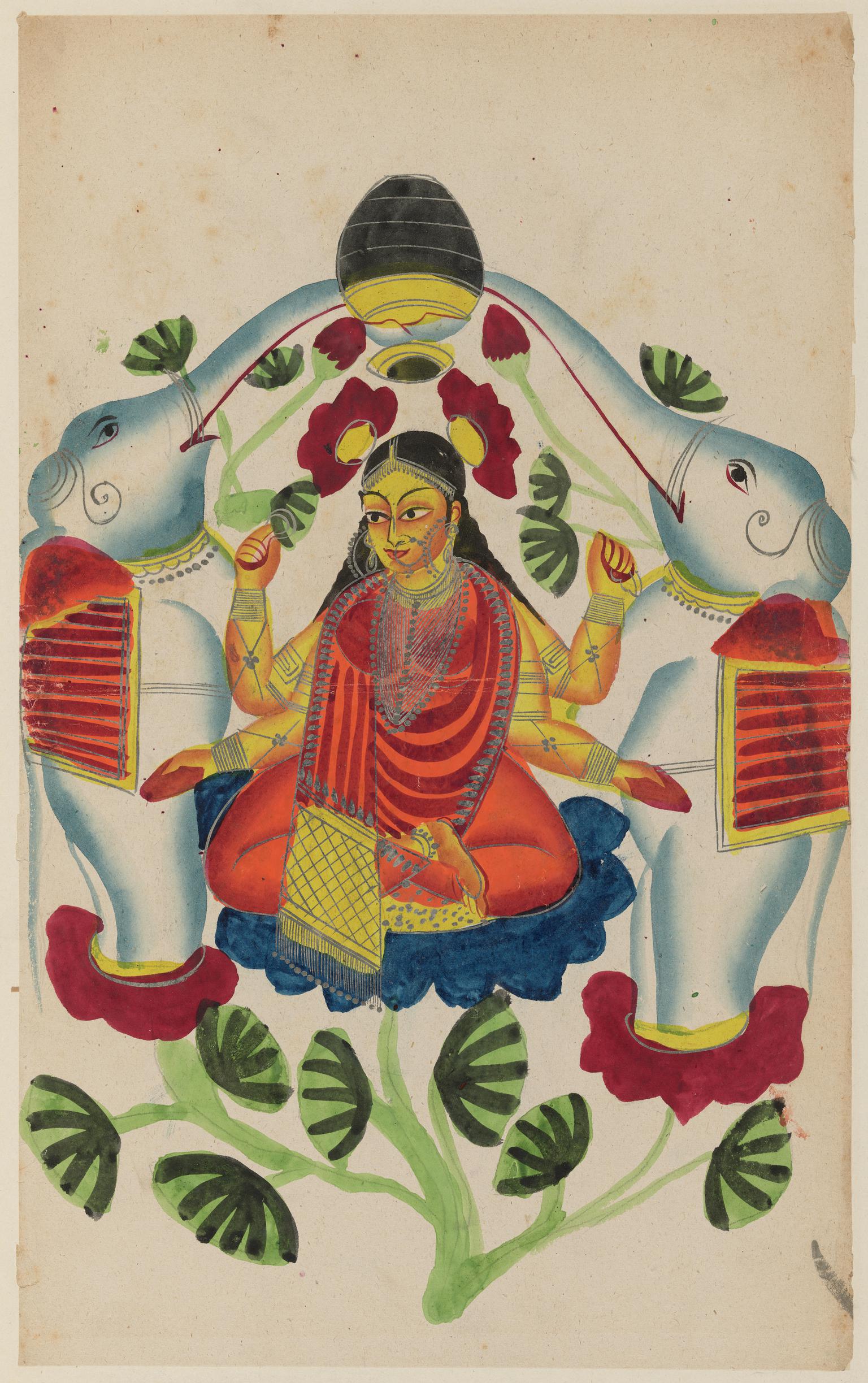 Lakshmi with elephants