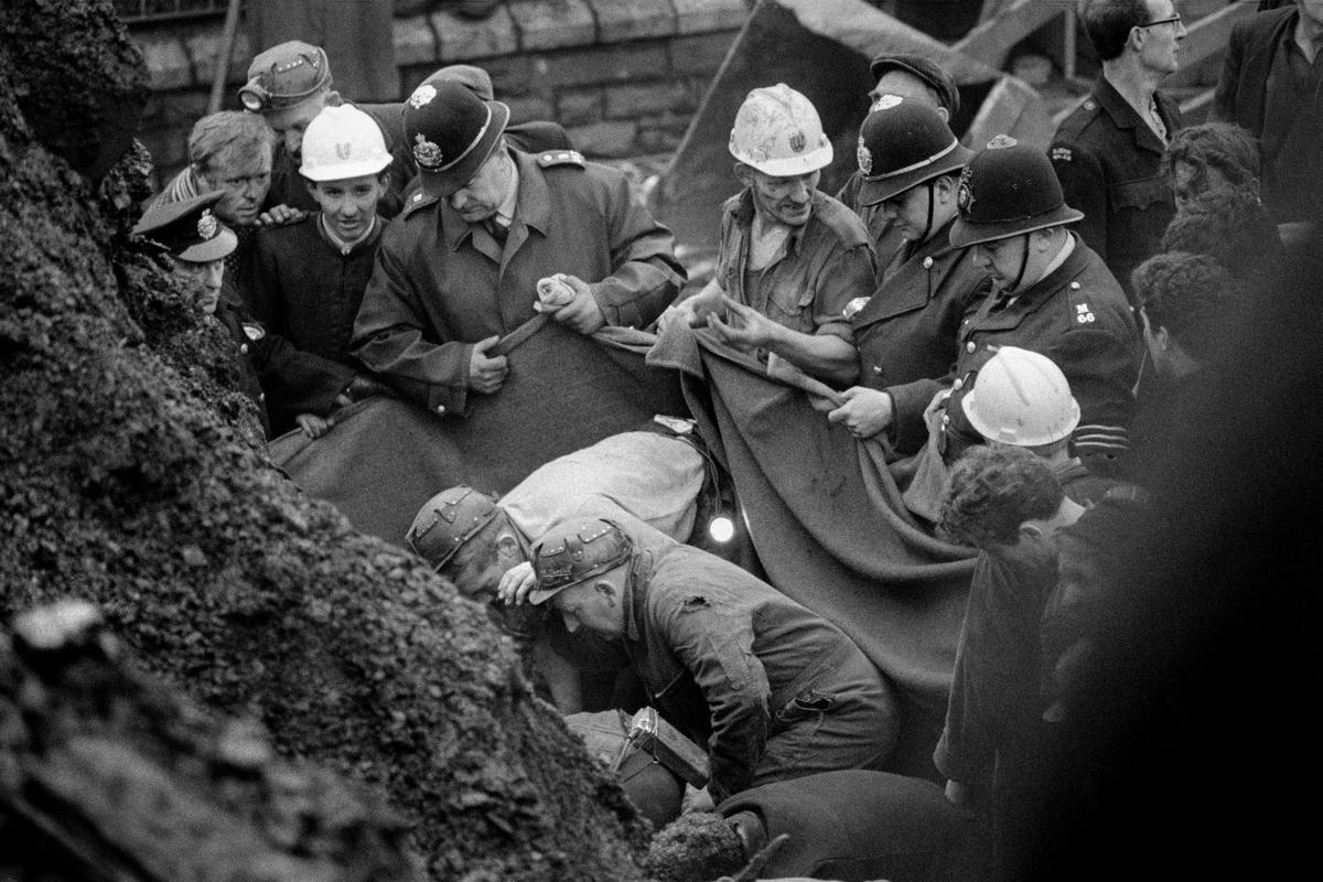GB. WALES. Aberfan. The Aberfan disaster was a catastrophic collapse of a colliery spoil tip in the Welsh village of Aberfan killing 116 children and 28 adults. It was caused by a build-up of water in the accumulated rock and shale which suddenly started to slide downhill in the form of slurry. 1966.