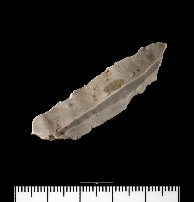 Upper Palaeolithic flint backed blade