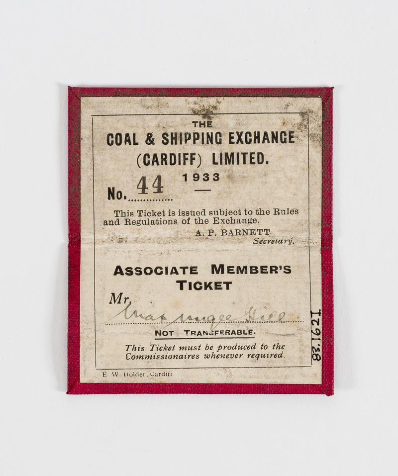 Coal & Shipping Exchange (Cardiff) Ltd., memb card