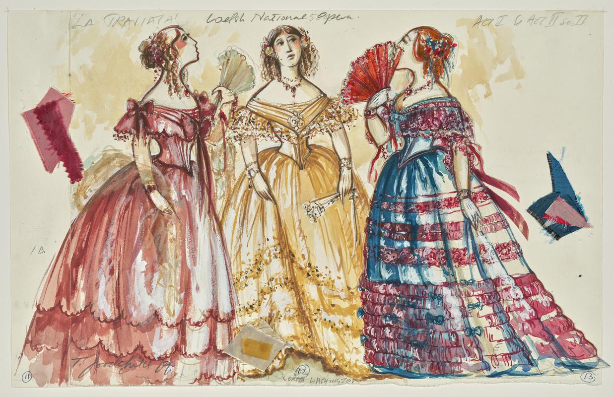 Three Chorus Ladies, &quot;La Traviata&quot;, Acts I and II, Scene II
