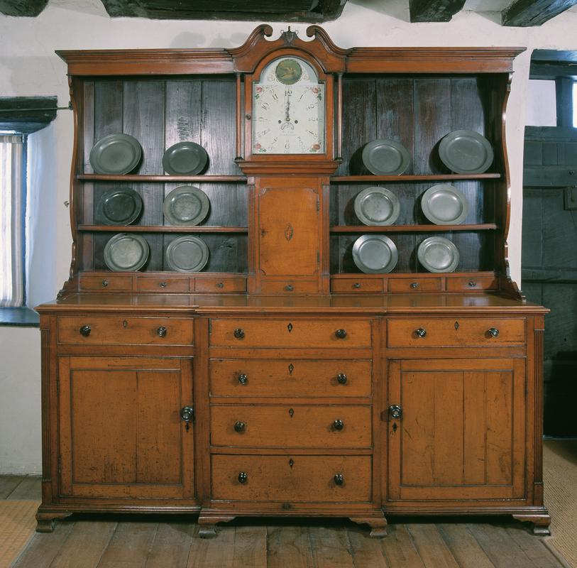 Dresser fitted with grandfather clock 1797