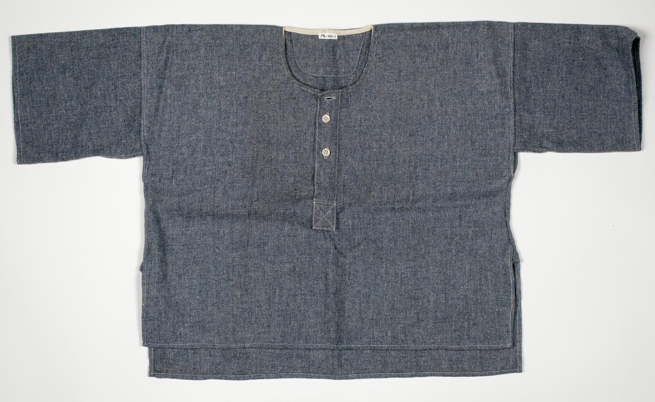 Tinplate workers&#039; blue flannel shirt