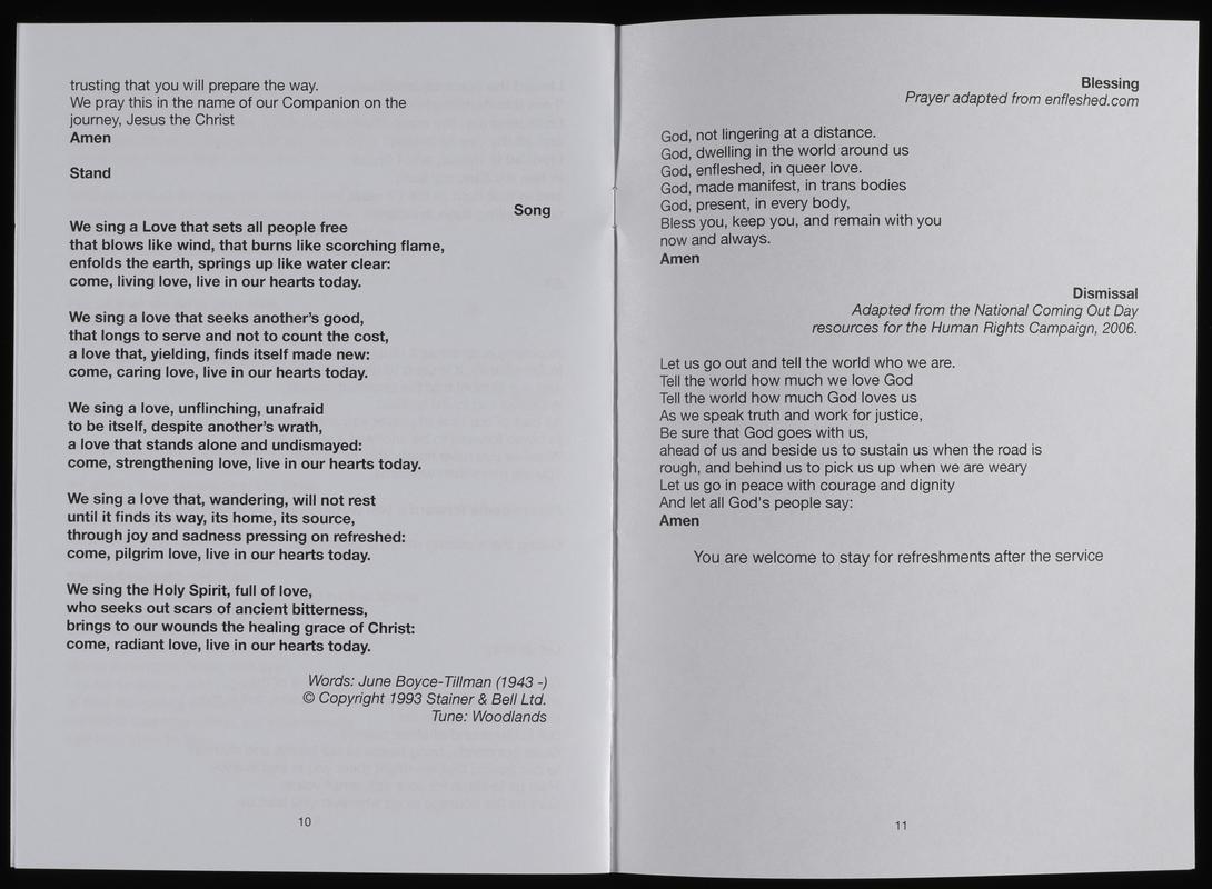 Order of service
