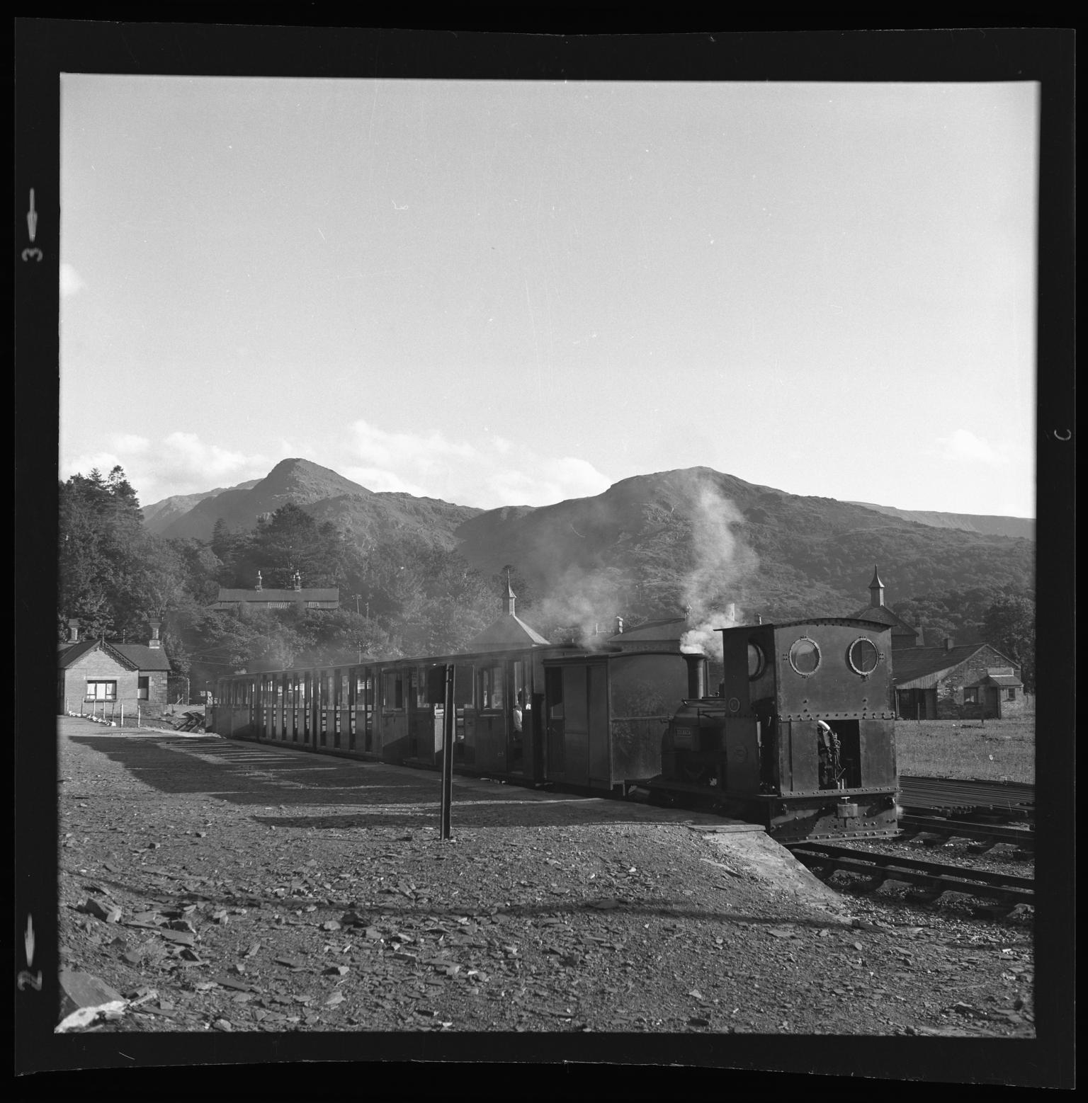 Llanberis Lake railway terminus, film negative