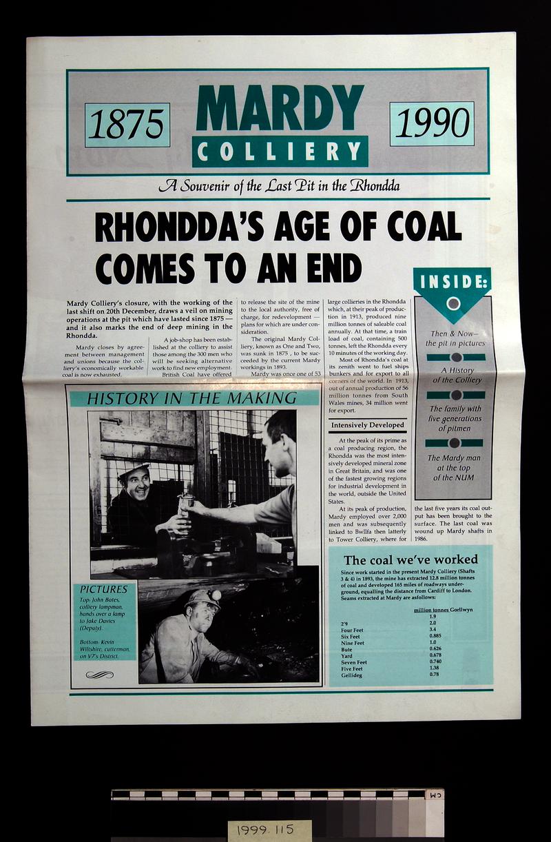 Mardy Colliery 1875-1990 (newspaper)
