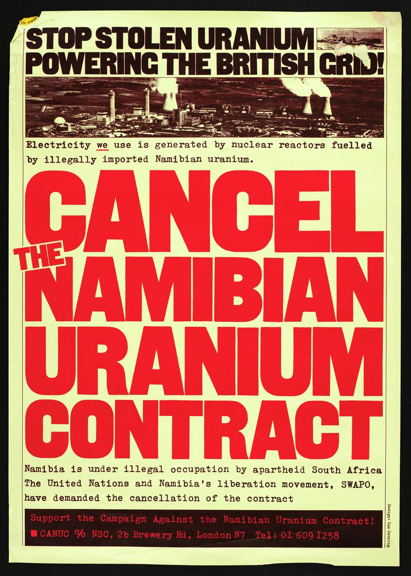 &#039;Poster Cancel the Namibian Uranium Contract.&#039;