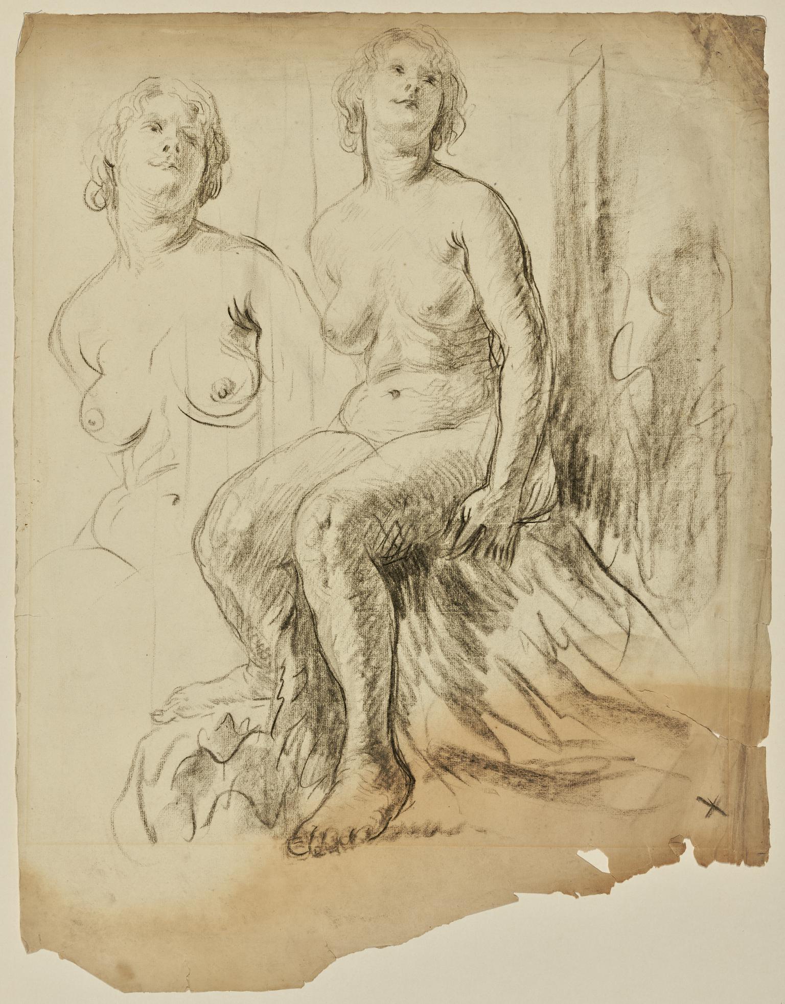 Two Sketches of a Seated Woman
