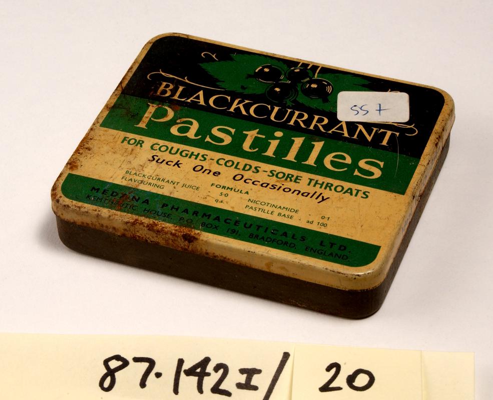 Blackcurrant pastilles tin