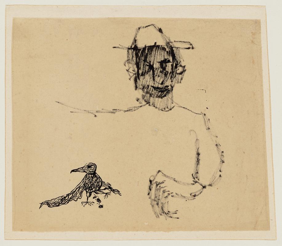 Man and Bird with Worm
