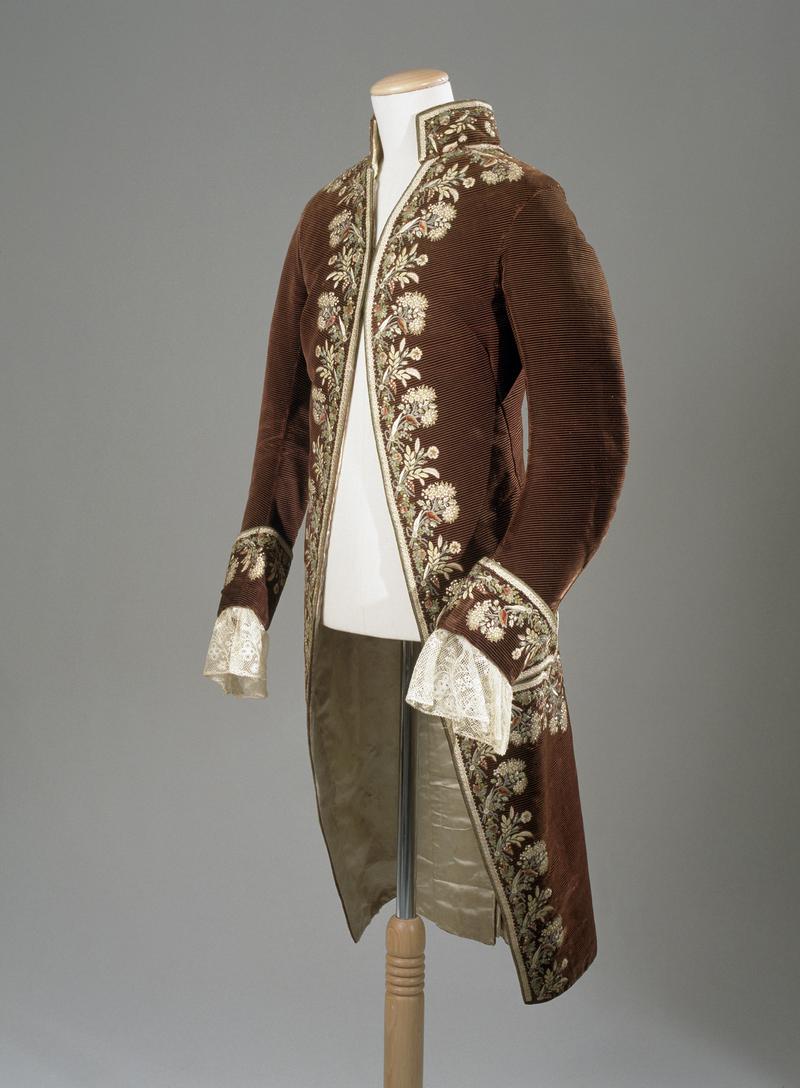 18th Century man&#039;s brown corded velvet coat