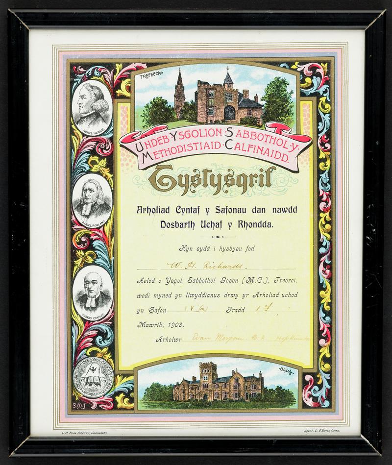 Certificate, Sunday School