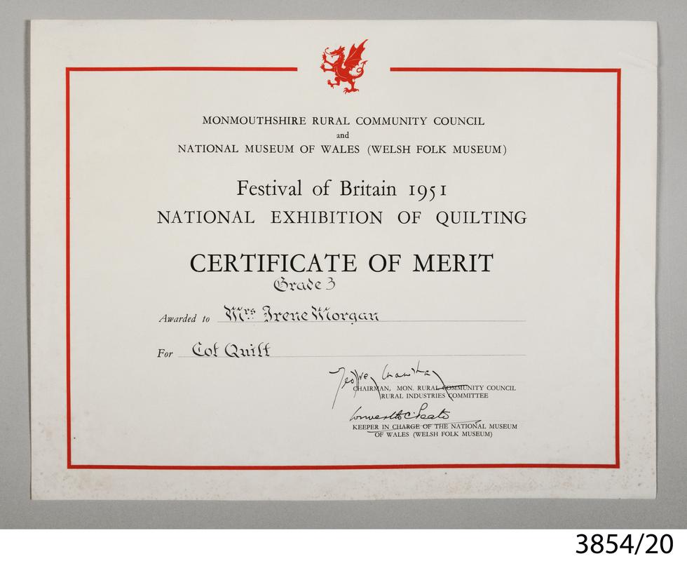 Prize Certificate