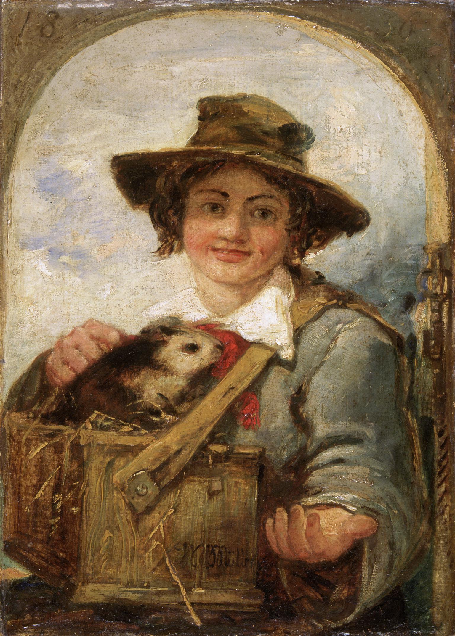 Italian boy with a Marmot