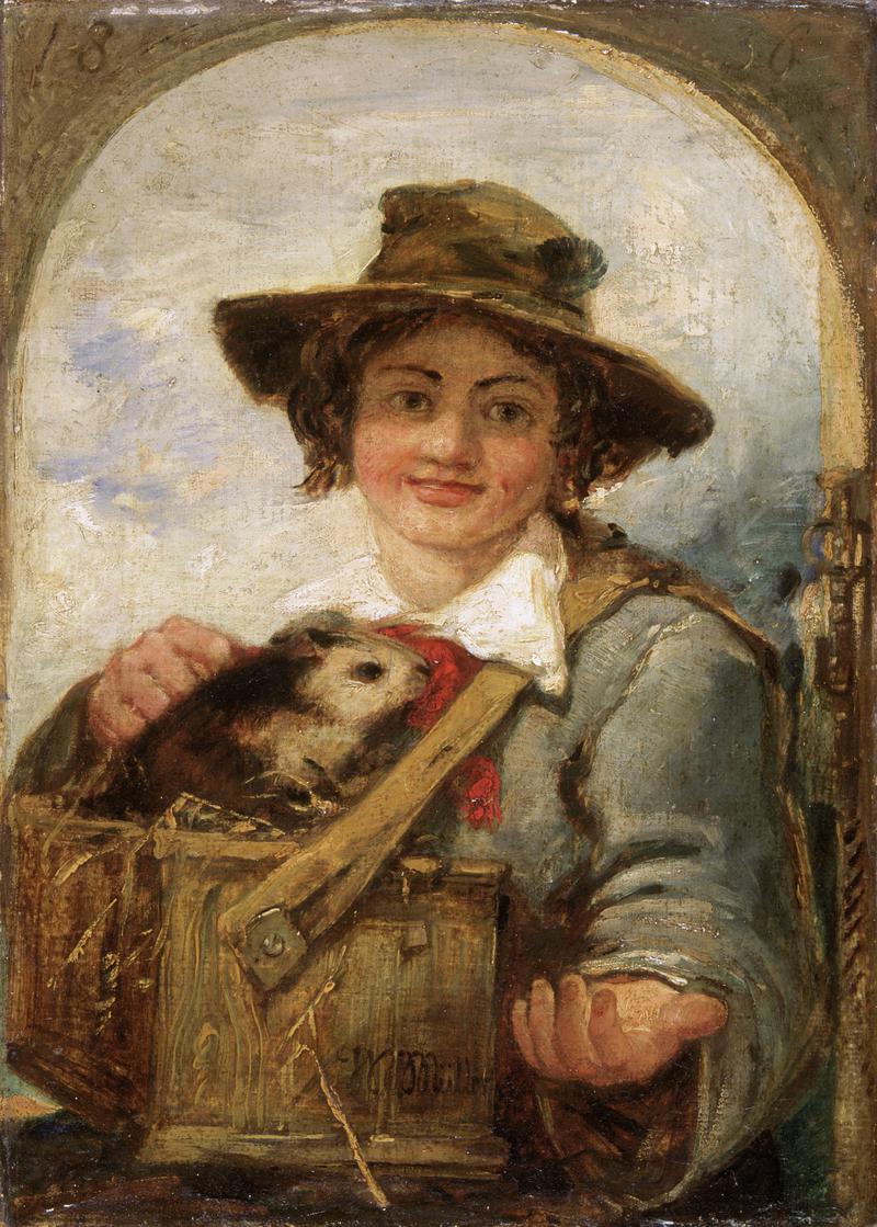 Italian boy with a guinea-pig