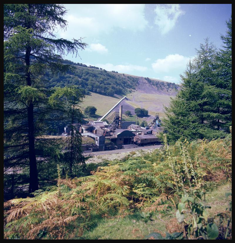 Colour film negative showing a surface view of Marine Colliery.