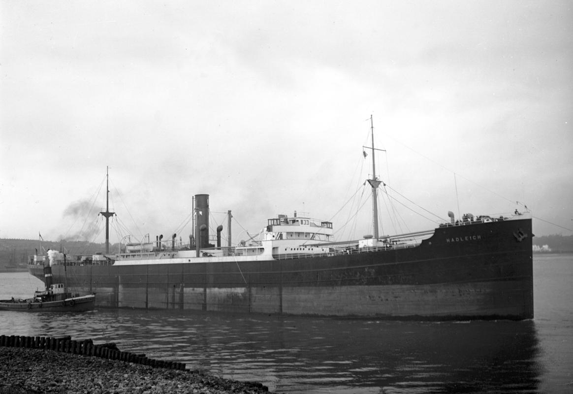 S.S. HADLEIGH, glass negative