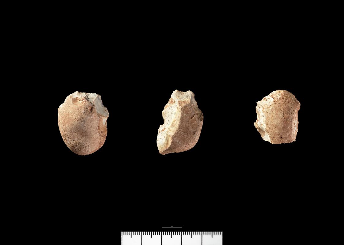 Later Mesolithic flint denticulated scraper