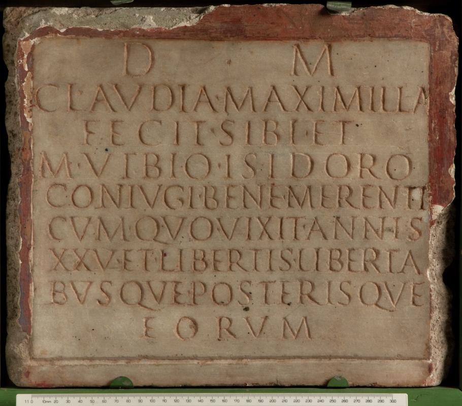 Memorial stone of Marcus Isodorus and Claudia Maximilla