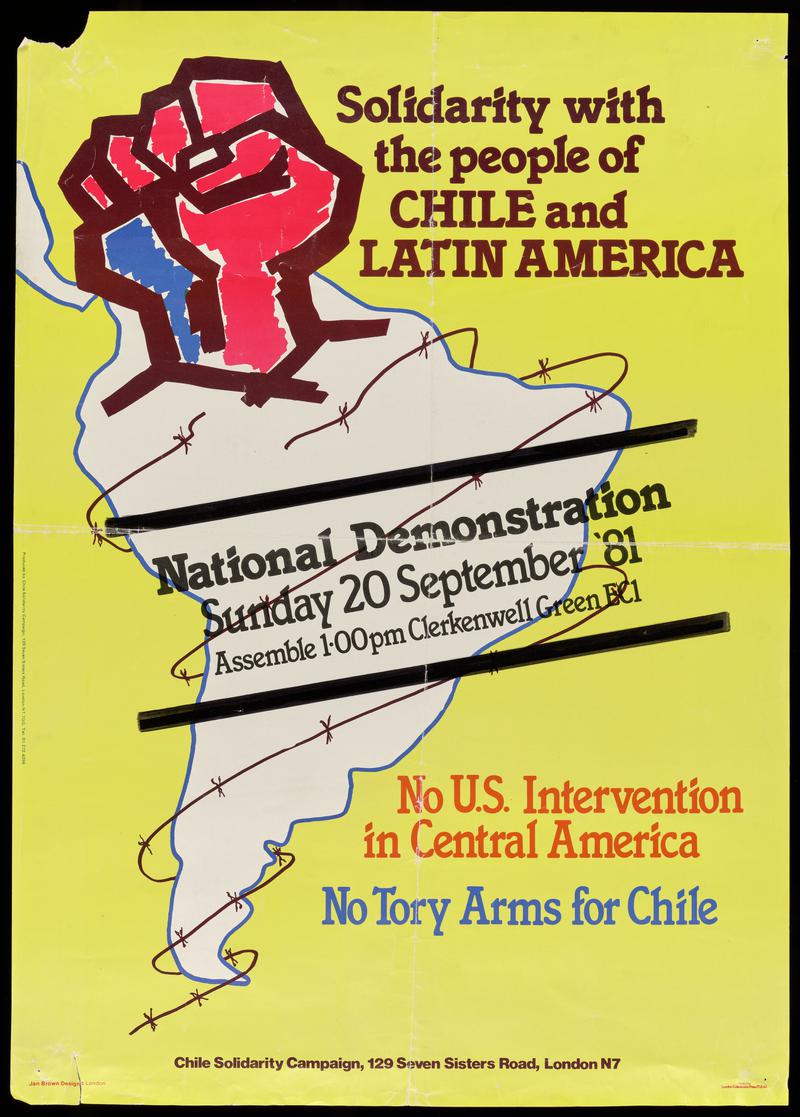 Poster advertising a demonstration held on 20 September 1981 &#039;in solidarity with the people of Chile and Latin America.