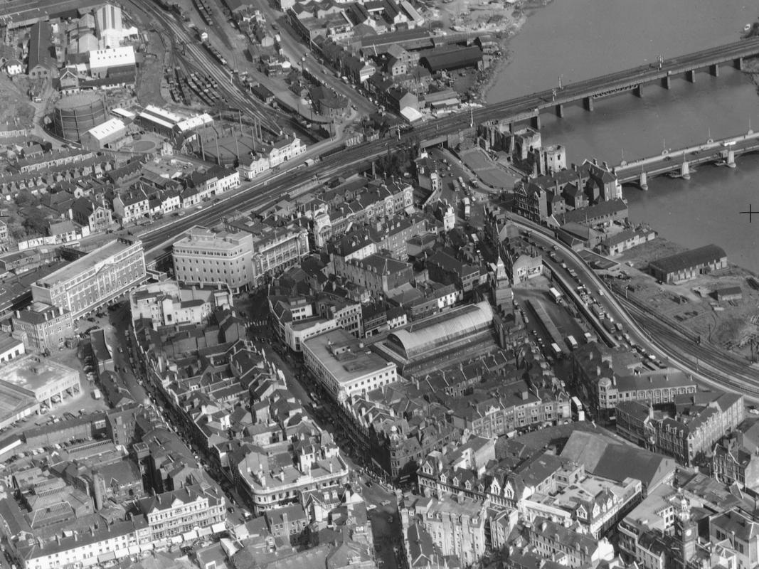 Aerial view of Newport City Centre