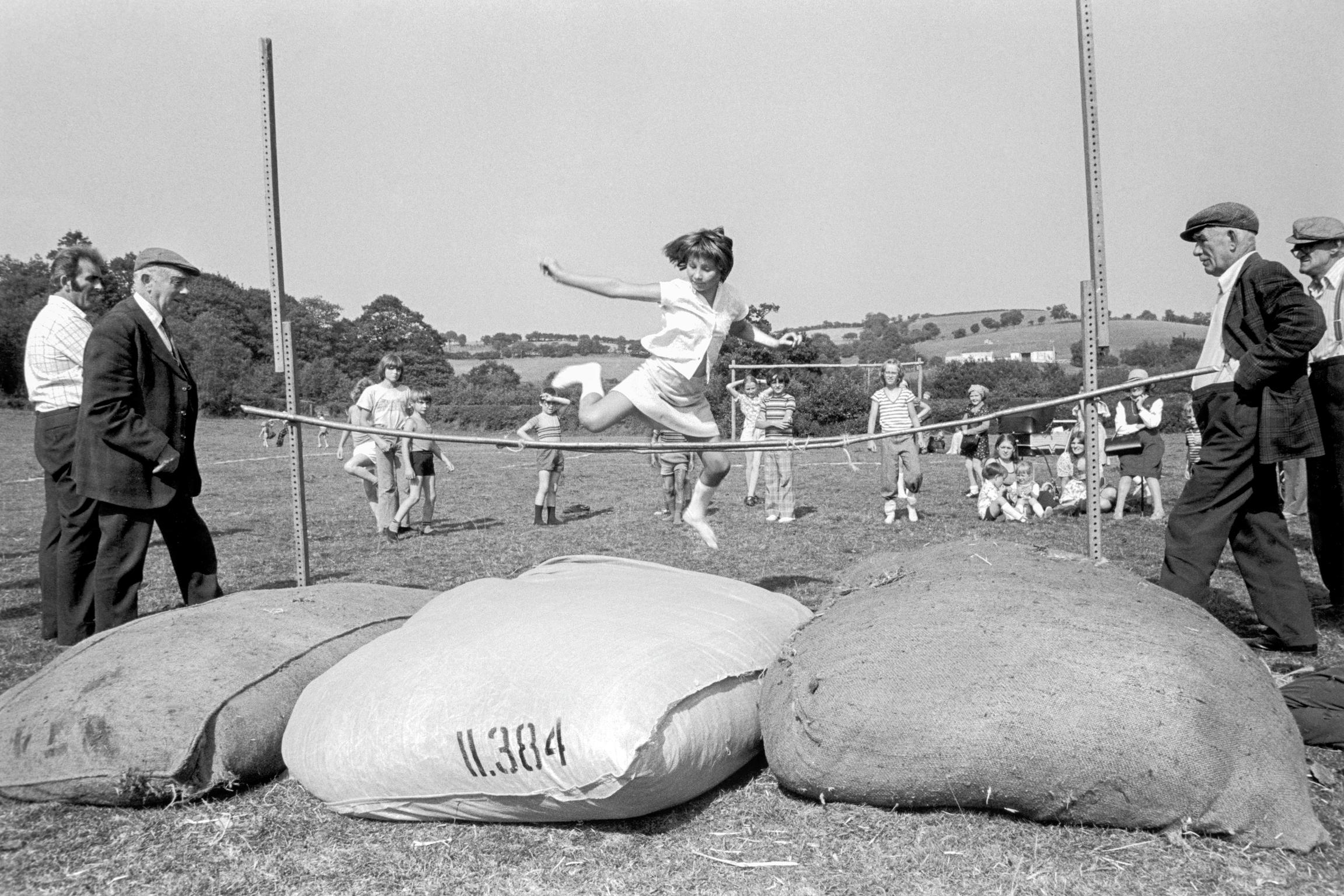 The high jump at the children's sports day at Upper Chapel in Mid Wales