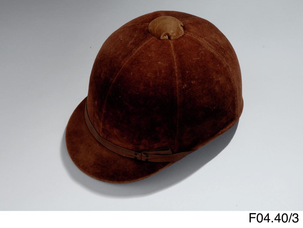 Riding hat worn by Mrs Beryl Harrison