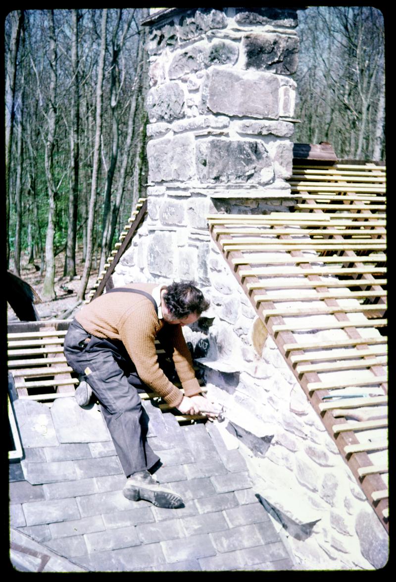 Rebuilding Melin Bompren corn mill, 1973