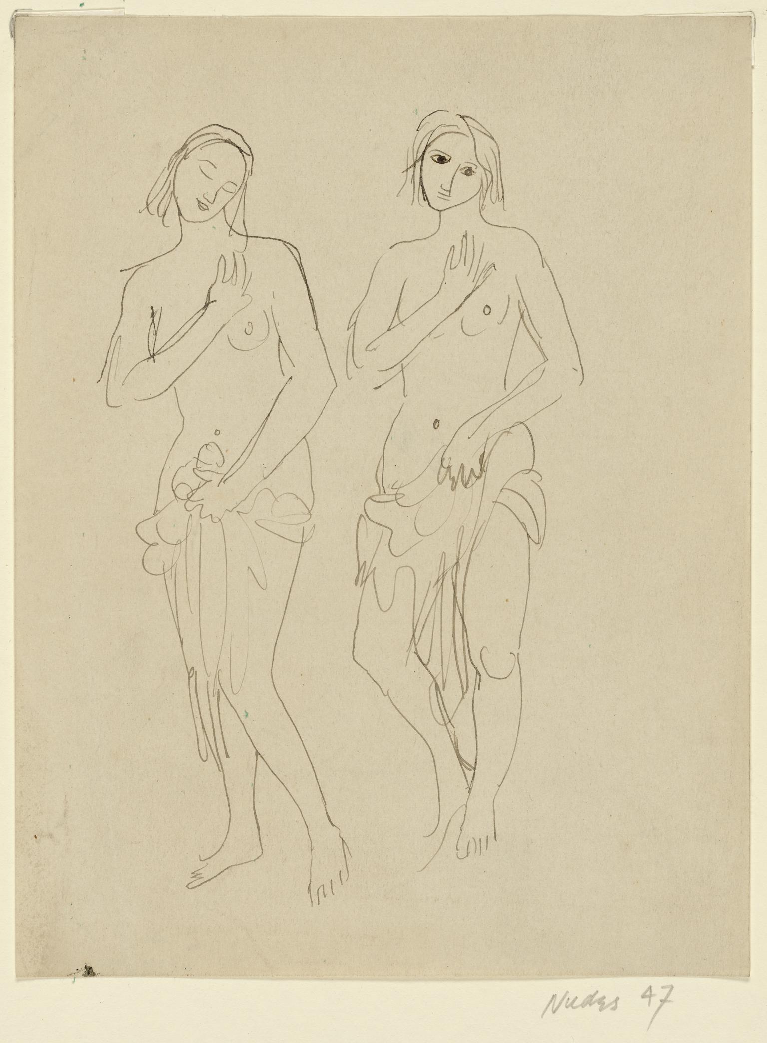 Two Studies of a Standing Girl