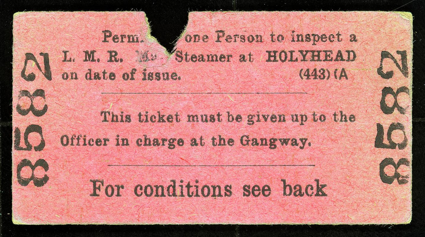 L.M.R. ticket (front)